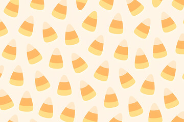 seamless pattern of candy corn in soft pastel tones, playful repeat
