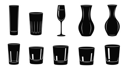 A collection of assorted glassware including vases and drinking vessels