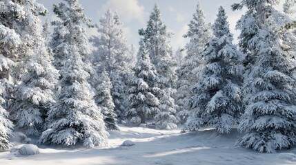 snowcovered christmas trees create a festive winter landscape perfect for a holiday celebration scene