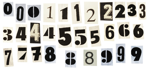 Ransom black and white retro numbers on alpha