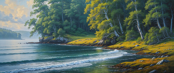 A depiction of a wild northern landscape