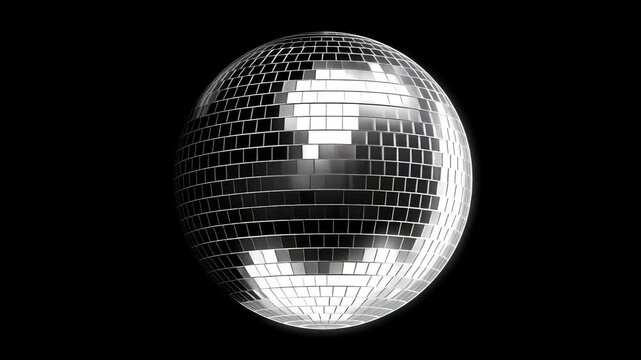Precision-crafted silver spherical object with intricate mirror tile mosaic, capturing dramatic light interactions against stark monochromatic background with high-contrast illumination.