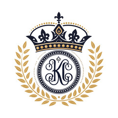 Luxury crown monogram logo design for fashion branding