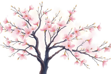 Delicate Blossoms of a Cherry Tree in Full Bloom, Symbolizing Tranquility and Renewal