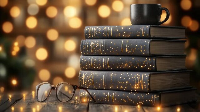 Literature scene frame: Books display diverse genres, inspiring thought, cultural breadth, imaginative scope, knowledge source, fiction tale, nonfiction truth, poetic voice, reading benefit story