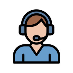 Support Agent Icon Representing Online Assistance and Helpdesk