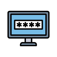 Computer Password Icon Representing Secure Login and Data Protection