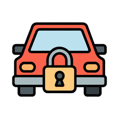 Car Lock Icon Representing Vehicle Data Security