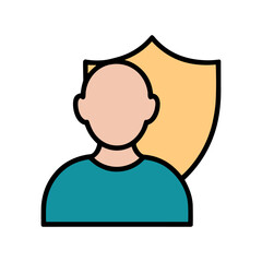 User Shield Icon Representing Personal Data Protection