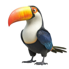Fototapeta premium Toucan bird with large colorful beak isolated on transparent background