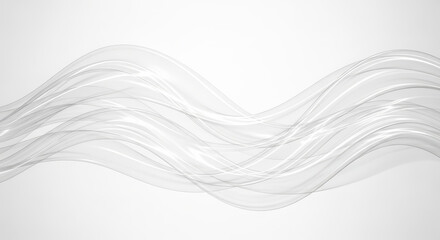 Fototapeta premium Abstract White Fluid Wave with Tiny Particles Flowing Gracefully