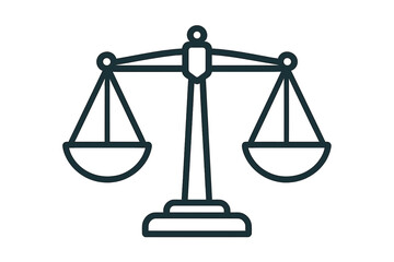 Legal Balance Justice Scales Vector Icon