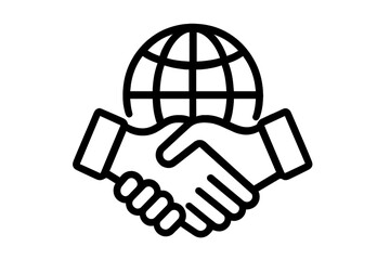 Global Handshake Diplomacy Vector Icon