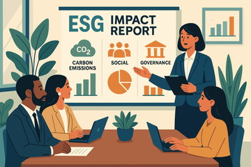 ESG Impact Report Corporate Presentation Illustration