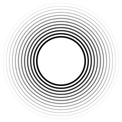 Circular oval frame featuring 13 concentric lines with varied thickness, thicker inside and thinner outside, including a gradient from inside out.