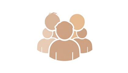 Group of people icon, light brown tones