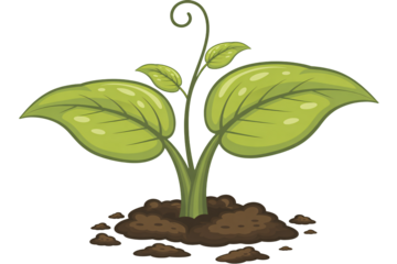 Vibrant green sprout emerges from rich soil, symbolizing growth and new beginnings