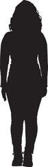 Fototapeta premium vector,silhouette of a front view of a woman standing looking at camera