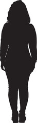 vector,silhouette of a back view of a woman standing