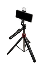 Smartphone on tripod with small light