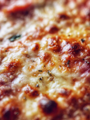 Crispy cheese pizza fresh from the oven with golden crust and bubbling toppings served on a wooden table