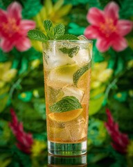 mojito cocktail with lime and mint