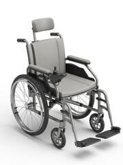 Fototapeta premium Comfortable Ergonomic Lightweight Mobility Wheelchair with Adjustable Headrest and Footrests for Easy Transportation