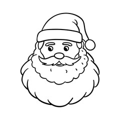 Christmas coloring page of Santa Claus for kids. Fun and simple outline illustration 