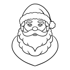 Christmas coloring page of Santa Claus for kids. Fun and simple outline illustration 