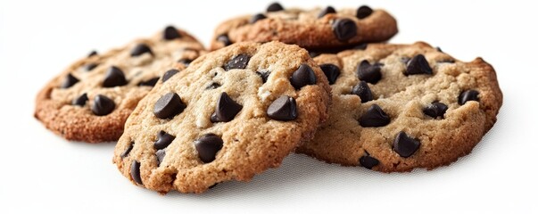 Indulgent chocolate chip cookies piled high, a tempting treat for any sweet craving, perfect for baking promotions and dessert imagery.