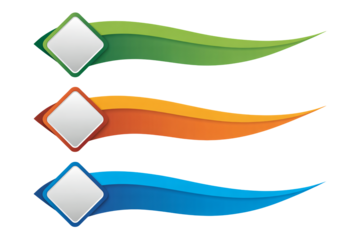 Vibrant banners with message boxes for modern websites or presentation headers