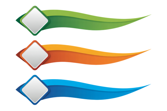 Vibrant banners with message boxes for modern websites or presentation headers