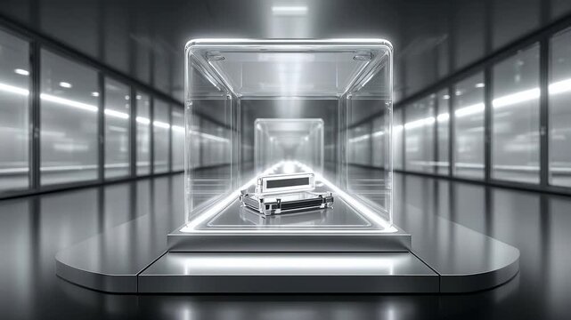 Chip in Transparent Display Case in Data Center