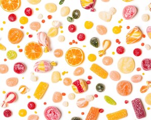 Colorful Candy Sweets Flatlay Background Image