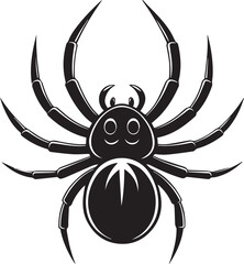 Black arachnid insect silhouette symbol on a white background for a scary Halloween vector design