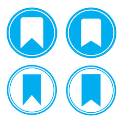 Bookmark button icons. Flat, color, bookmark buttons set, button design for social networks, bookmark icons. Vector icons.