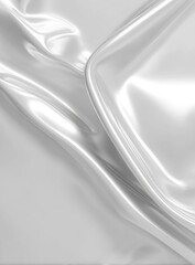 Smooth, flowing folds of pristine white silk fabric create a sophisticated and elegant backdrop.
