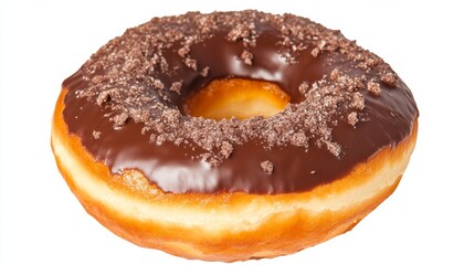 Indulge in a delicious chocolate frosted donut topped with crunchy cookie crumbles, perfect for sweet cravings and bakery promotions.
