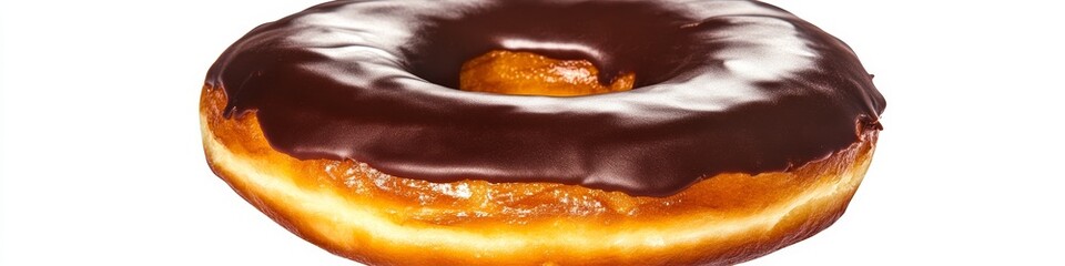 Indulge in the irresistible sweetness of a perfectly glazed chocolate donut, a delightful treat for any occasion or craving.