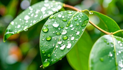 Close-up of leaves with water droplets
