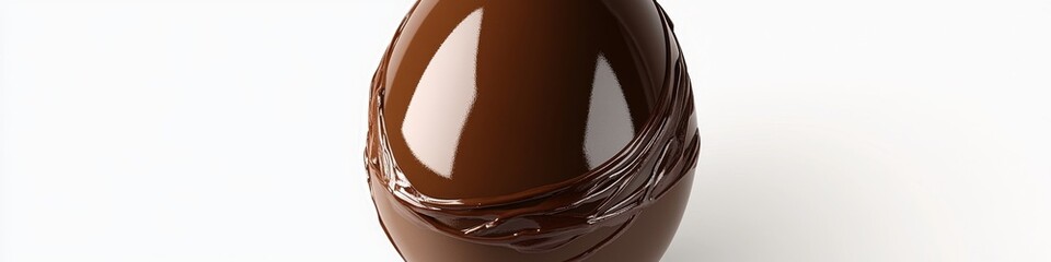 Indulge in the decadent luxury of a perfectly smooth, rich chocolate egg, a sweet masterpiece ready to delight.