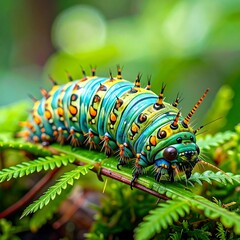 Vibrant caterpillar on a leaf