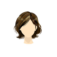 icon of a woman's head with a short haircut without a background