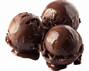 Indulge in rich, decadent chocolate ice cream scoops melting lusciously, a perfect treat for any sweet craving.