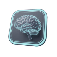 Sleek brain graphic for medical tech, AI, or neuroscience projects, showcasing innovation and intellectual power with a modern, clean aesthetic