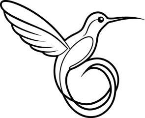 Fototapeta premium hummingbird wings forming infinity spiral illustration on transparent background