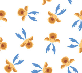 Abstract Flower Pattern on White Background