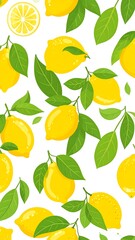 Fresh lemons with leaves on white background