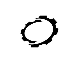 black and white gear logo design