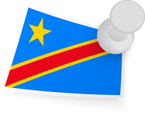 DR Congo Flag with Pin
